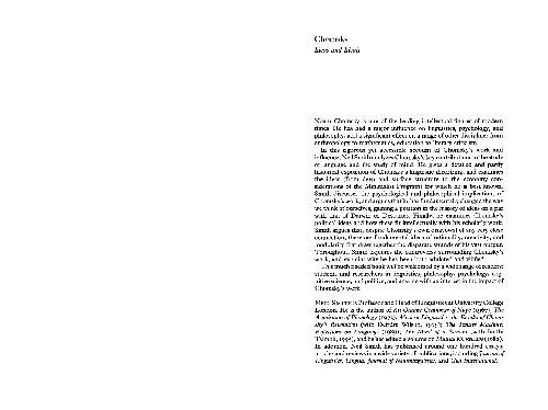 Chomsky: Ideas and Ideals