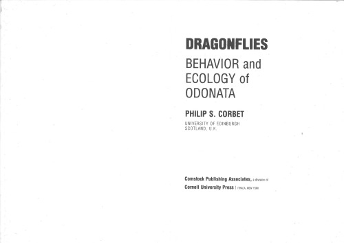 Dragonflies: Behavior and Ecology of Odonata