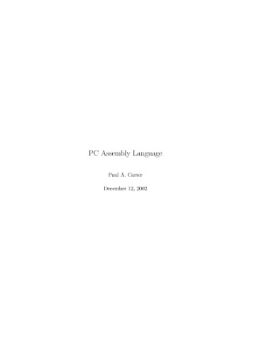 PC assembly language programming