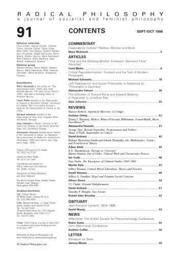 Radical Philosophy Issue: 91