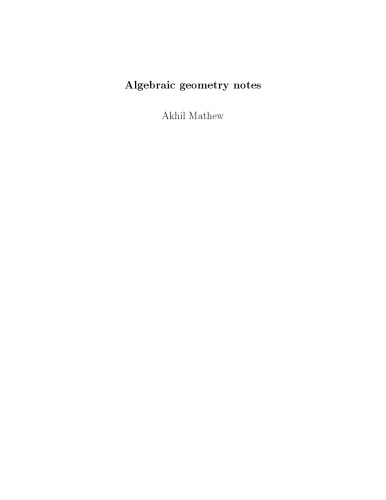 Algebraic geometry notes