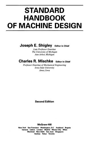 Standard Handbook of Mashine Design