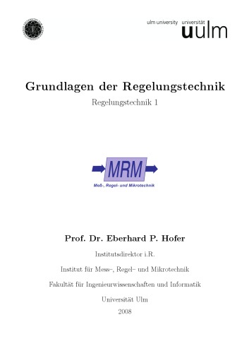 Grundlagen der Regelungstechnik
