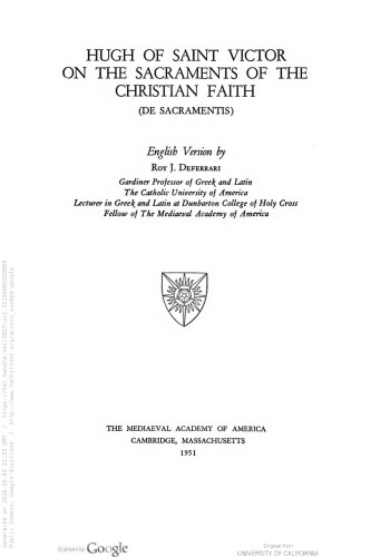 On the Sacraments of the Christian Faith (De Sacramentis)