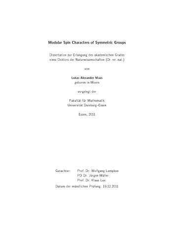 Modular Spin Characters of Symmetric Groups