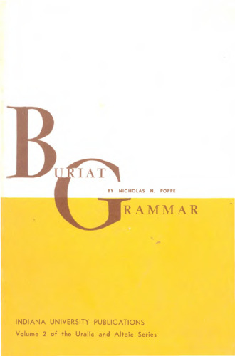 Buriat Grammar