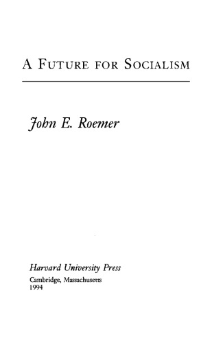 A Future for Socialism