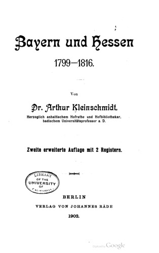 Bayern und Hessen 1799 - 1816