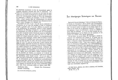 Les témoignages historiques sur Socrate