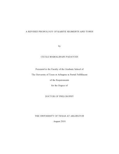 A revised phonology of Kabiye segments and tones