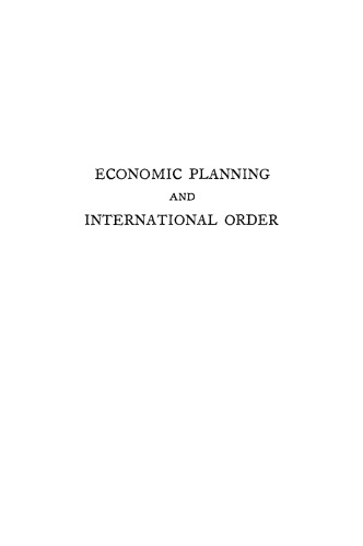 Economic Planning and International Order