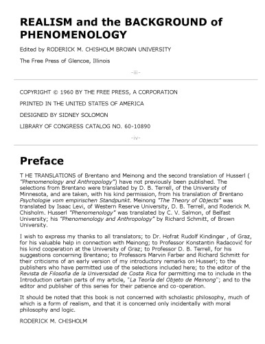 Realism And The Background Of Phenomenology