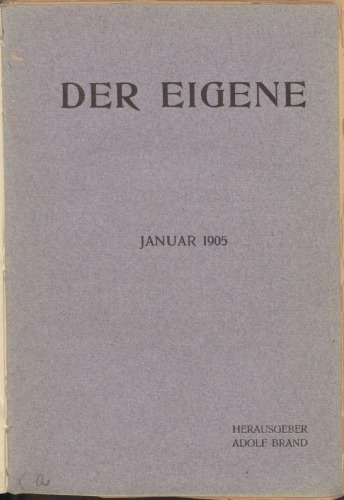 Der Eigene: Januar 1905