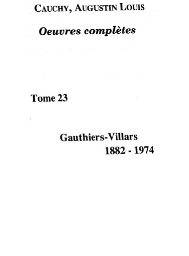 Œuvres complètes