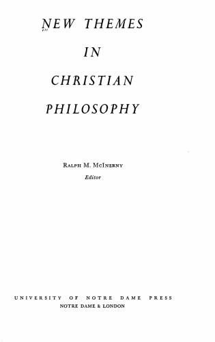 New Themes in Christian Philosophy