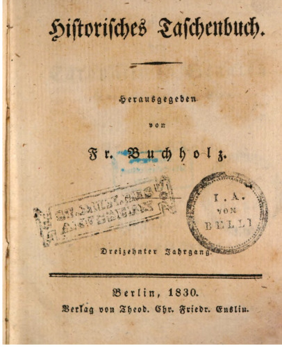 Begebenheiten des Jahres 1827