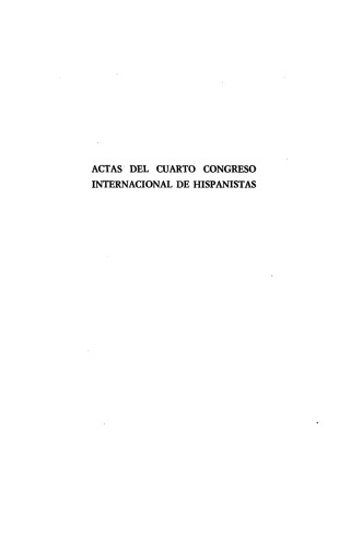 Actas del Cuarto Congreso de la Asociación Internacional de Hispanistas : celebrado en Salamanca, agosto de 1971