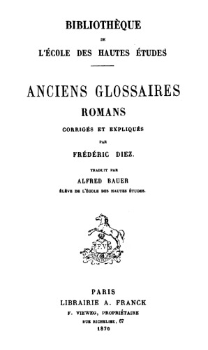 Anciens glossaires romans