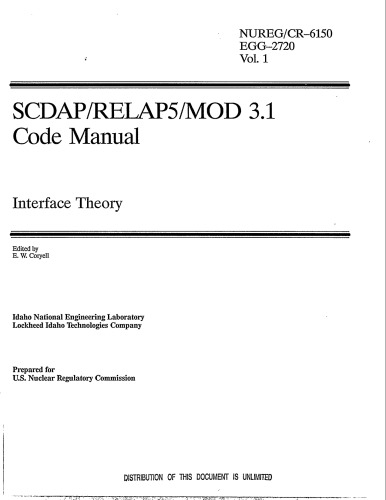 SCDAP/RELAP5/MOD3.1 code manual