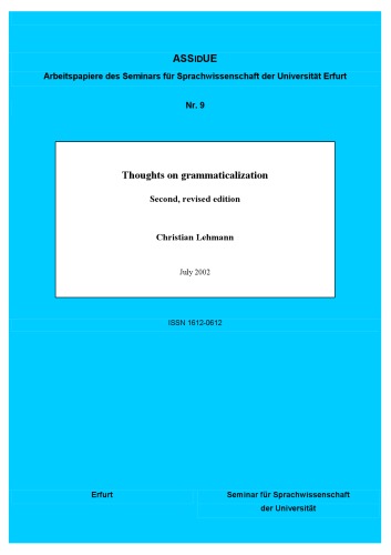 Thoughts on Grammaticalization