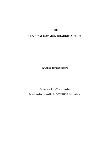 The Clapham Common Draughts Book: A Guide for Beginners