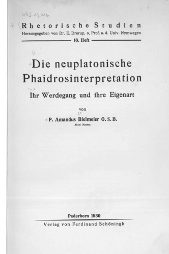 Die neuplatonische Phaidonsinterpretation