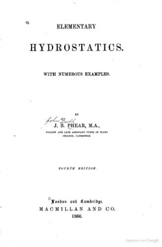 Elementary Hydrostatics - With Numerous Examples