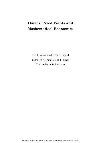 Games, fixed points and mathematical economics