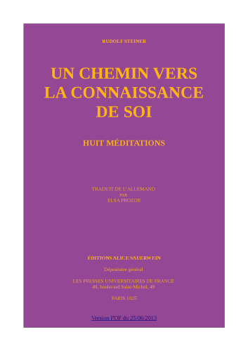Chemin vers la connaissance de Soi. 8 méditations