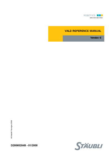 VAL3 Reference Manual