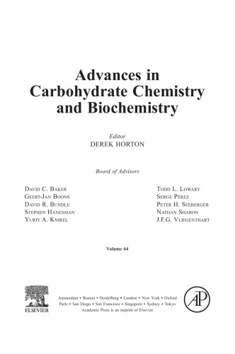 Advances in Carbohydrate Chemistry and Biochemistry (Volume 64)