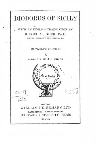 DIODORUS OF SICILY with an english trnsl.
