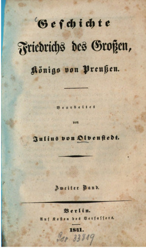 Geschichte Friedrichs des Großen, Königs von Preußen