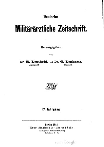 Deutsche Militärärztliche Zeitschrift