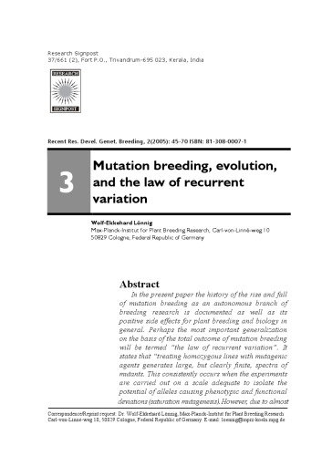 Mutation breeding, evolution, and the law of recurrent variation