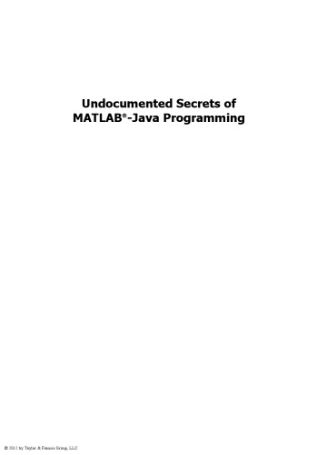 Undocumented Secrets of MATLAB - Java Pgmg.