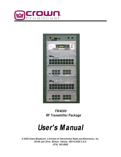 CROWN FM4000 RF Transmitter Package