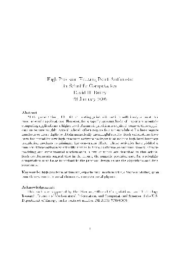 High-precision floating-point arithmetic in scientific computation