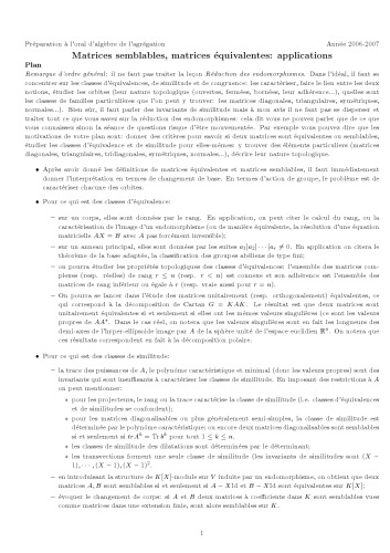 Matrices équivalentes, matrices semblables