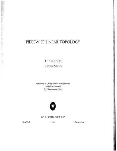 Piecewise Linear Topology