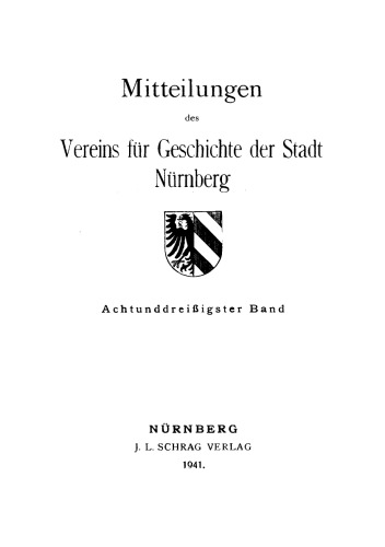 Mitteilungen des Vereins für Geschichte der Stadt Nürnberg