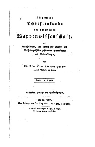 Allgemeine Schriftenkunde der gesammten Wappenwissenschaft