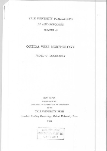 Oneida verb morphology