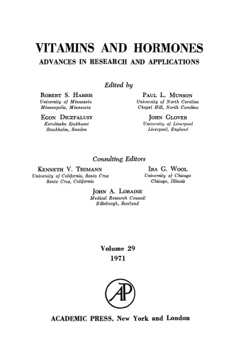 Vitamins and hormones : advances in research and applications / Vol.29: 1971