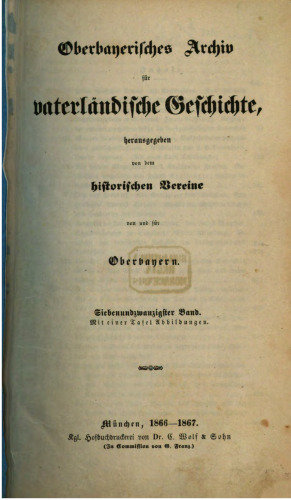 Oberbayerisches Archiv für vaterländische Geschichte