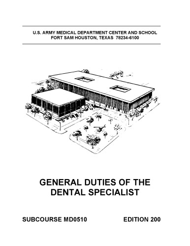 General Duties of the Dental Specialist MD0510