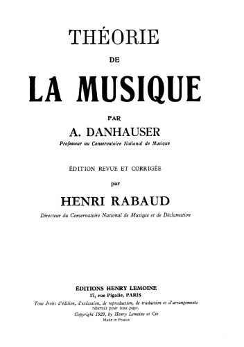 Theorie de la musique