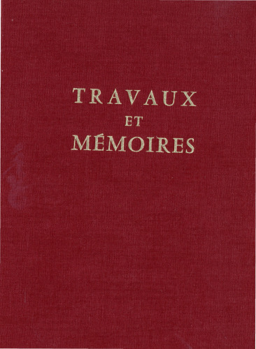 Travaux et mémoires