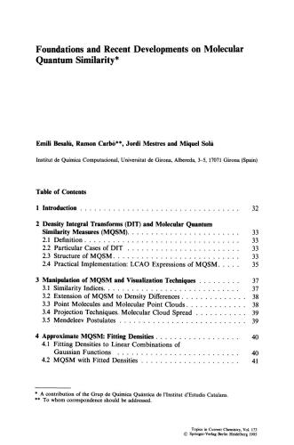 Molecular Similarity I