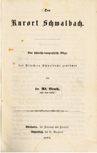 Der Kurort Schwalbach